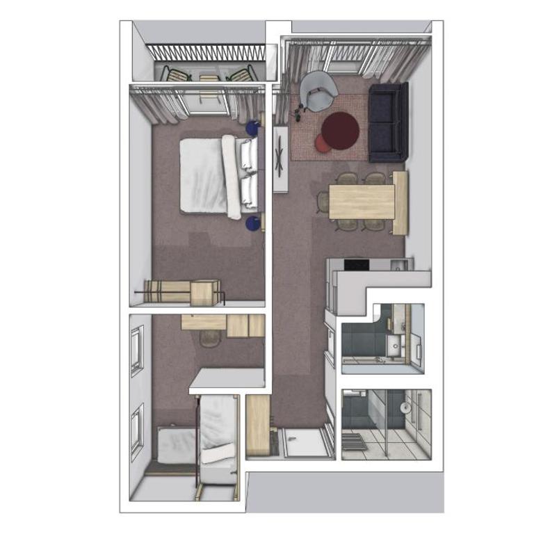 Plavna Serviced Apartments - Standard Apartment mit 2 Schlafzimmern - 1