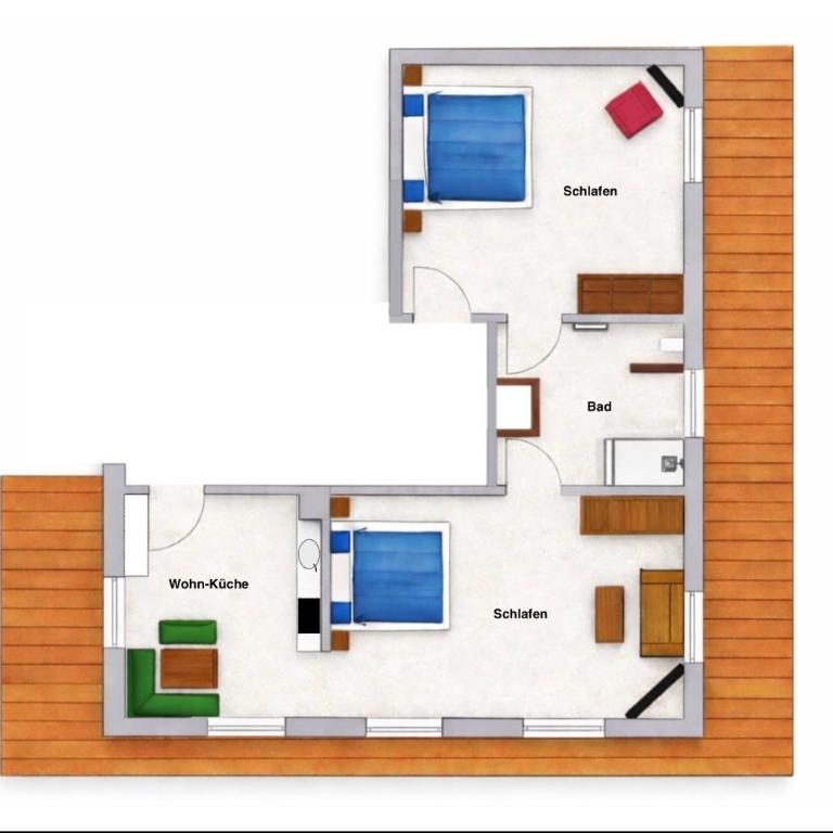 Gästehaus Göllblick - Apartment mit 2 Schlafzimmern und Balkon - 16