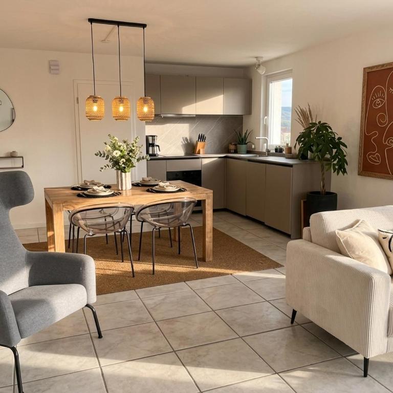 Boho appartement dans villa à Grandson - Deluxe Apartment mit 1 Schlafzimmer und Gartenblick - 3