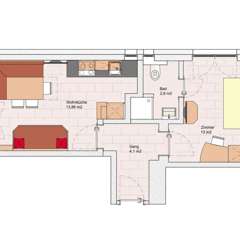Silberkrug - Apartment mit 1 Schlafzimmer - 5