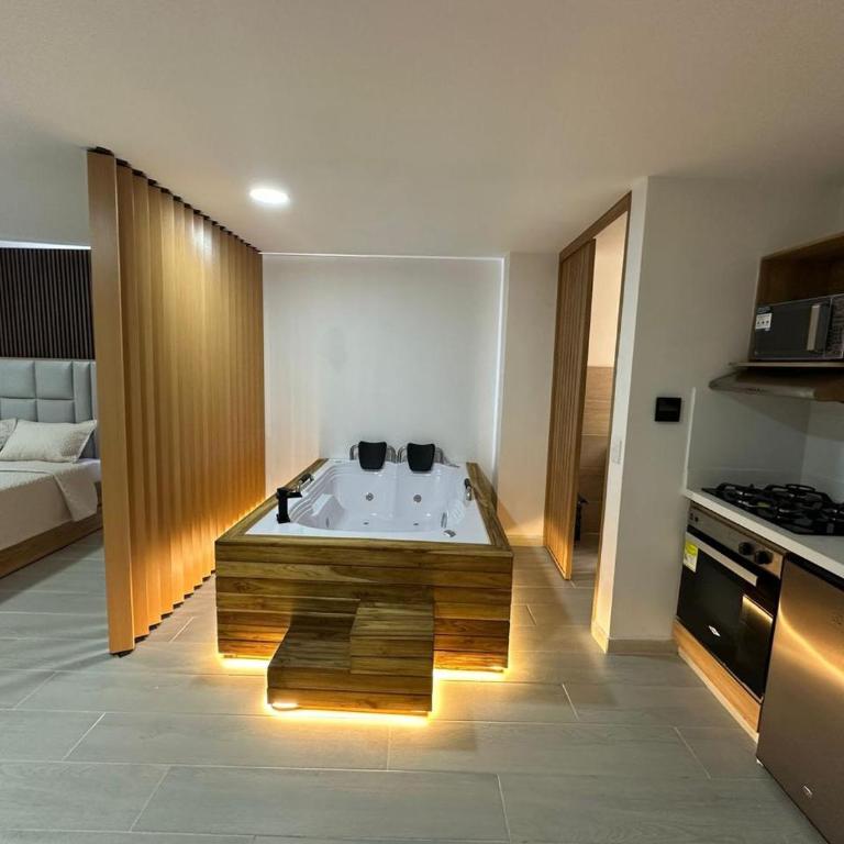 Apartamento tipo Loft con Jacuzzi Parque Guatape Antioquia - One-Bedroom Loft Apartment with One Queen Bed - 10