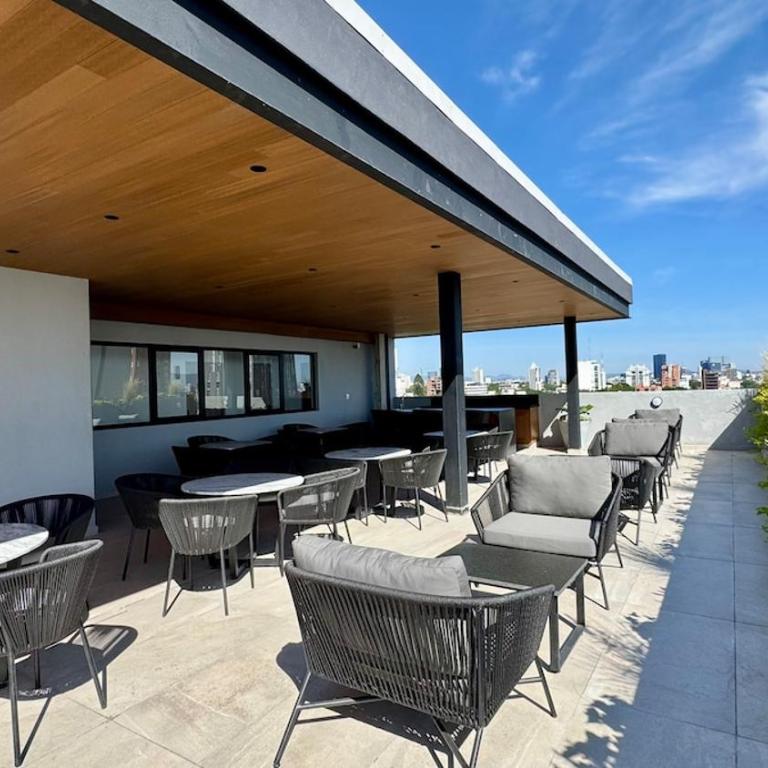Loft in the Chapultepec area, pool, city view - One-Bedroom Apartment - 11