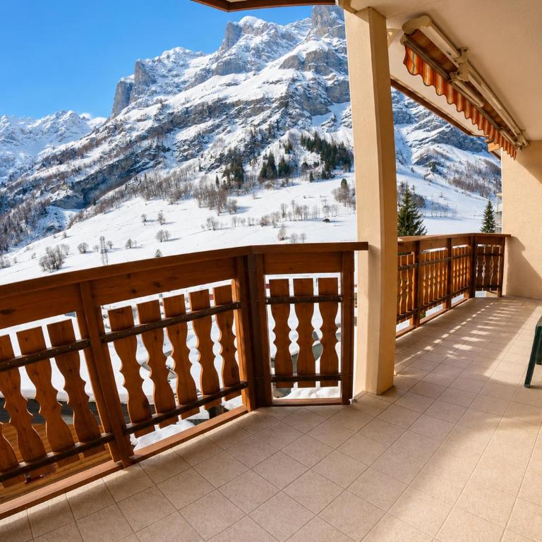 Residenz Darianne Leukerbad - Apartment mit 1 Schlafzimmer, Balkon und Bergblick - 4