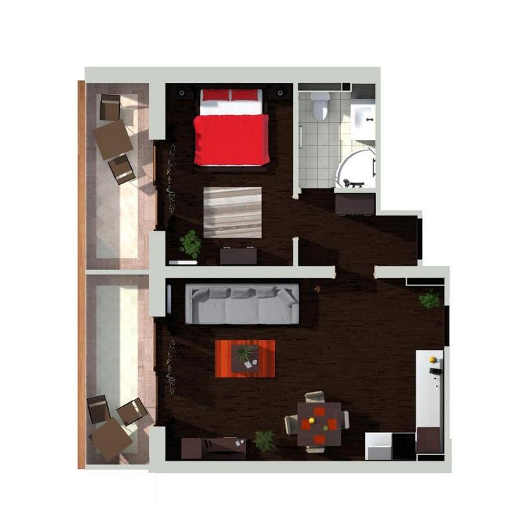 Terasse 1 & 2 - Apartment mit 1 Schlafzimmer - 11