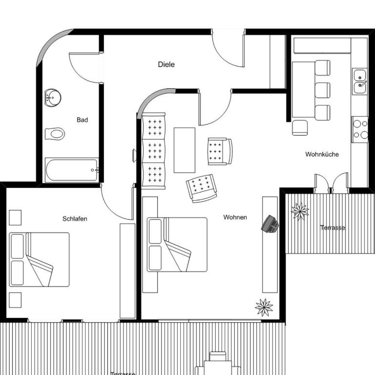 Haus Sonnenwinkel 2-Raum-Wohnung Uhlein - Appartamento con Terrazza - 33