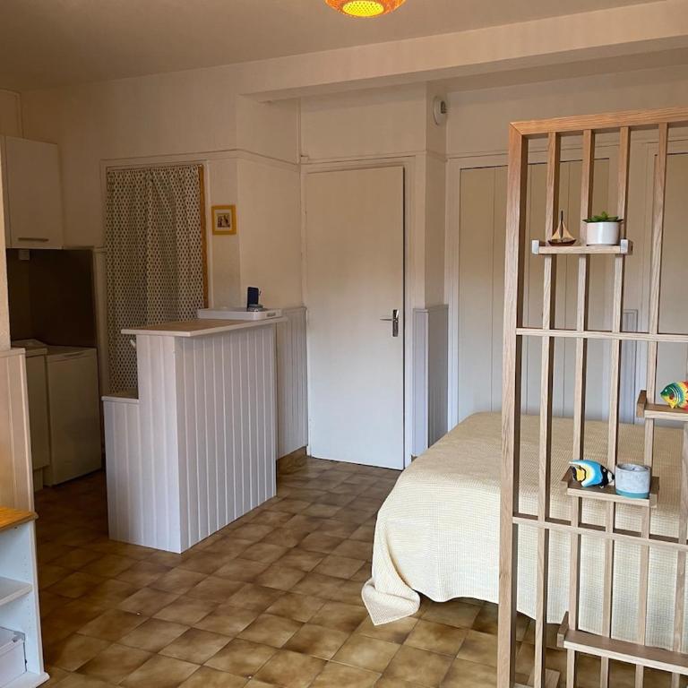 Grand studio proche mer dans résidence calme avec piscine - One-Bedroom Apartment with Terrace - 5