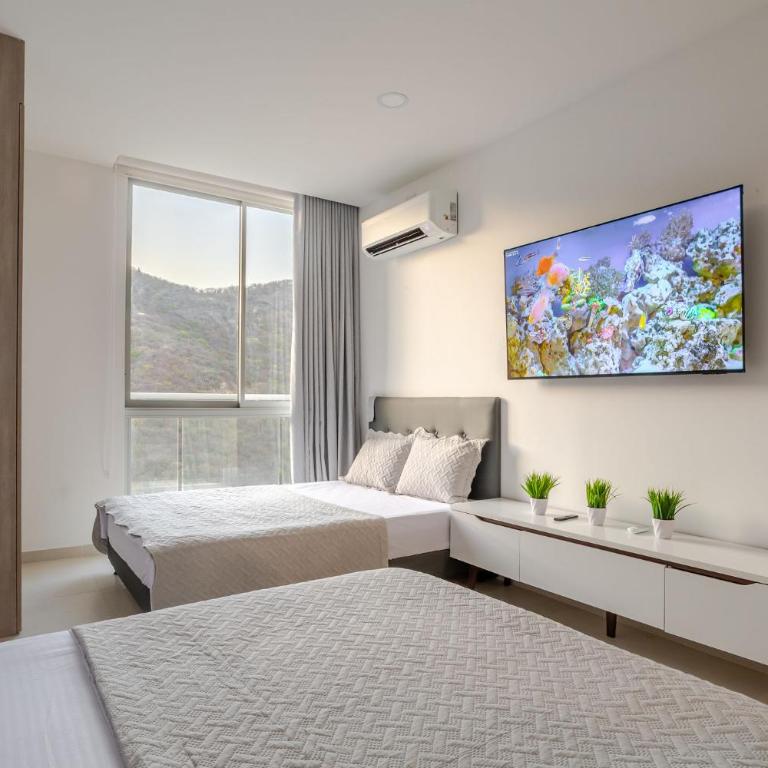 Moderno Apto de Lujo con Balcon Cerca del Mar - One-Bedroom Apartment - 15