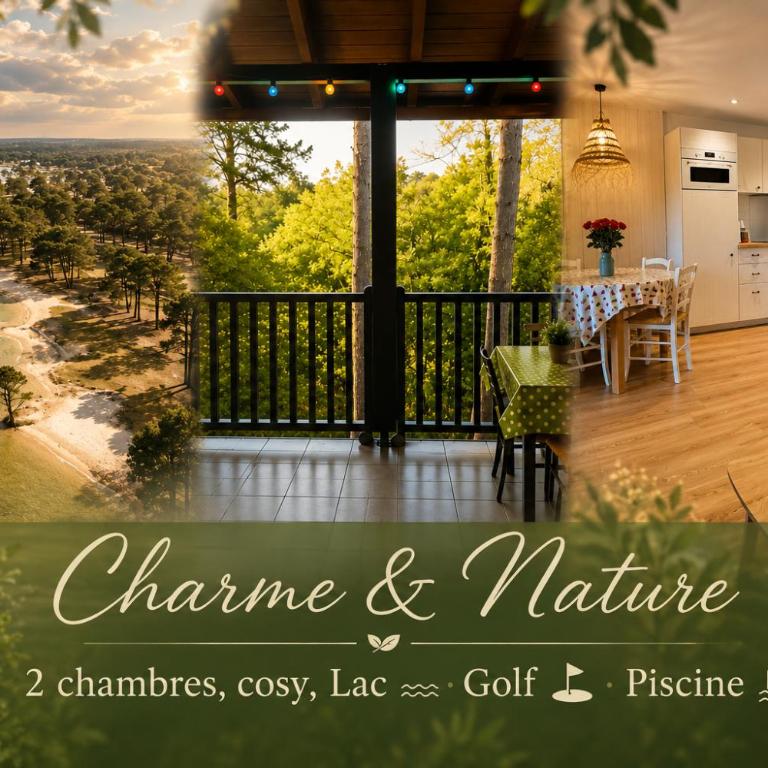 Charme & Nature - 2 chambres, cosy, Lac, Golf, Piscine, Terrasse, Parking, 2 à 5 pers max - Apartment mit 2 Schlafzimmern - 1