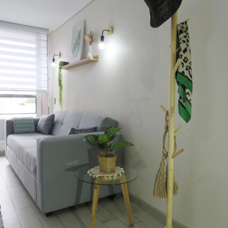 Departamento Cerca Movistar Arena y Metro - One-Bedroom Apartment with Balcony - 8