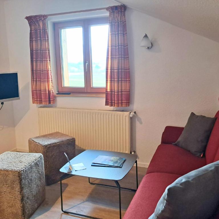 Bauernhof Finkel - Ferienwohnungen mit Balkon - Bergsicht - Traktor mitfahren - Tiere streicheln - entspannter Familienurlaub - zentrale Lage nahe Oberstdorf - Apartment mit 1 Schlafzimmer und Balkon - 4