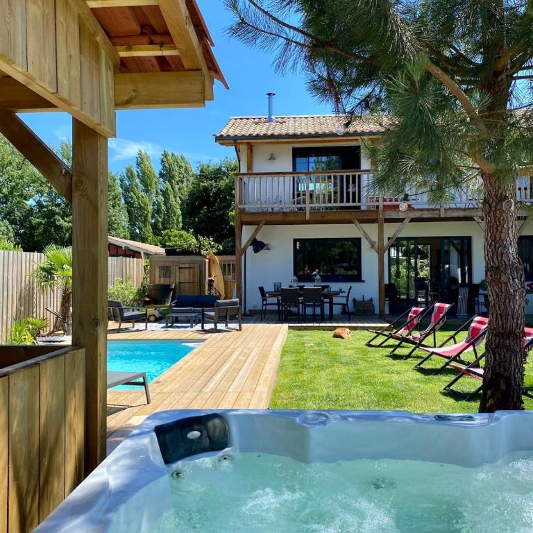Villa classée 4 étoiles linge inclus pour 7 nuits min piscine et jacuzzi Bassin d Arcachon - Villa con piscina privada - 1