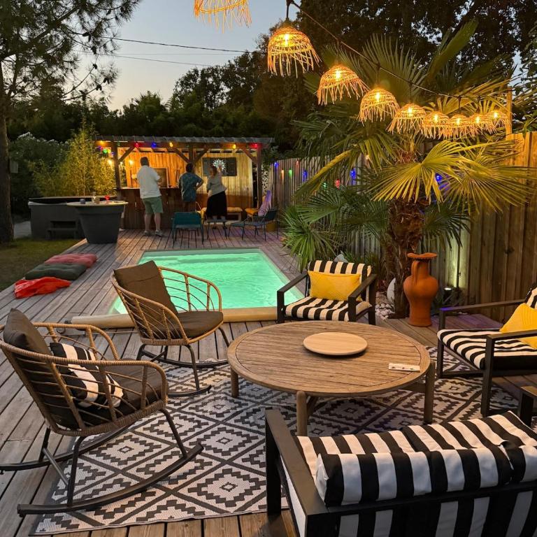 Villa classée 4 étoiles linge inclus pour 7 nuits min piscine et jacuzzi Bassin d Arcachon - Villa con piscina privada - 23