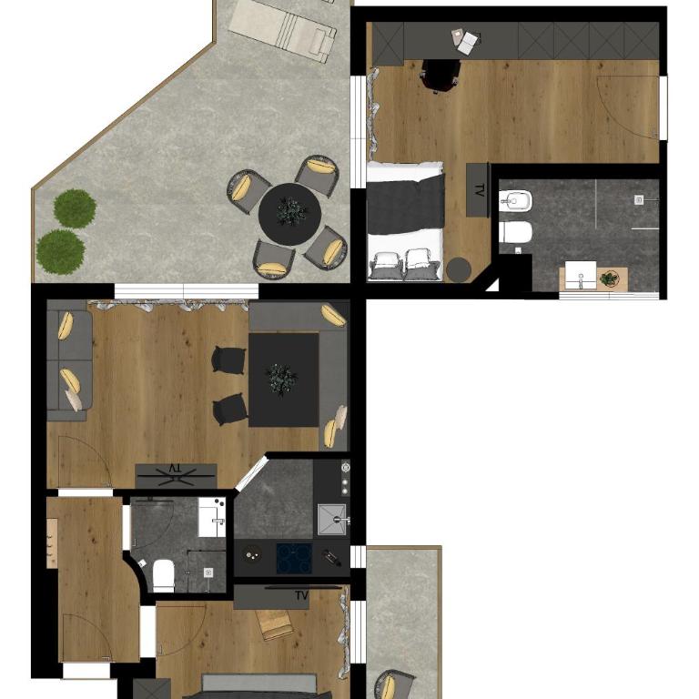 Residence Skutial Santner Deluxe - Two-Bedroom Deluxe Apartment with Garden View - 22