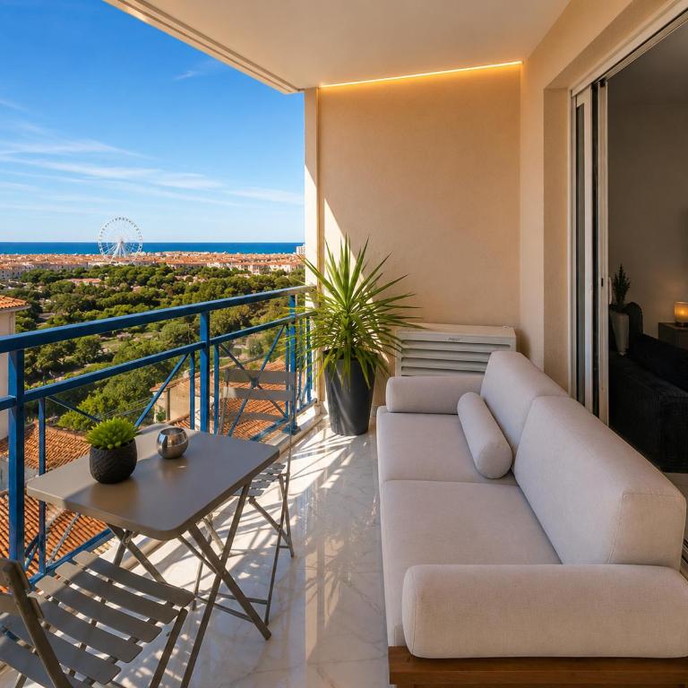 NEREO RIVIERA - Vue Mer - Dernier Étage - 2 Terrasses - 5 Min Plage - Apartment mit 1 Schlafzimmer - 22