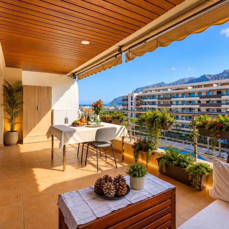 Oceanview Apartment - Large Terrace - Pool & Jacuzzi - Top Floor - Los Gigantes - Apartamento - 1