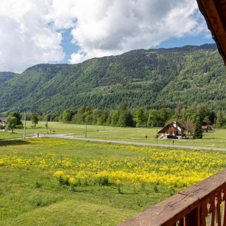 Morillon village Chalet 10 pers 4 ch vue montagne proche centre village et télécabine accessible en 5 minutes via skibus gratuit - Chalet - 35