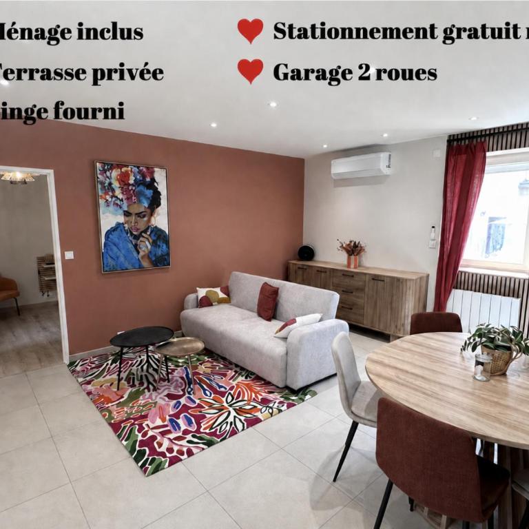 Maison calme avec terrasse, centre ville A - Maison 2 Chambres - 1
