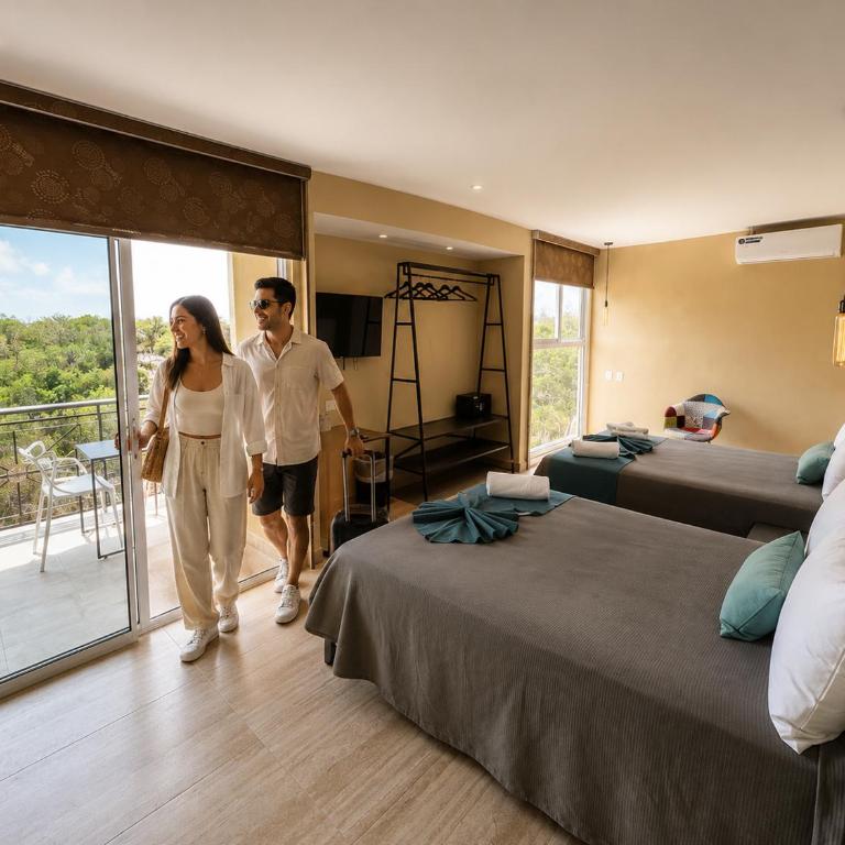 LOL-HA Cancún Hotel Boutique - Habitación Doble con vistas al jardín - 2 camas - 1