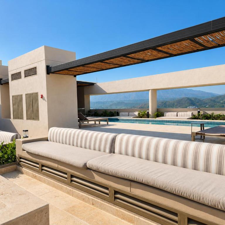 Modern studio with balcony, pool & coworking space - Apartamento de 1 dormitorio - 46