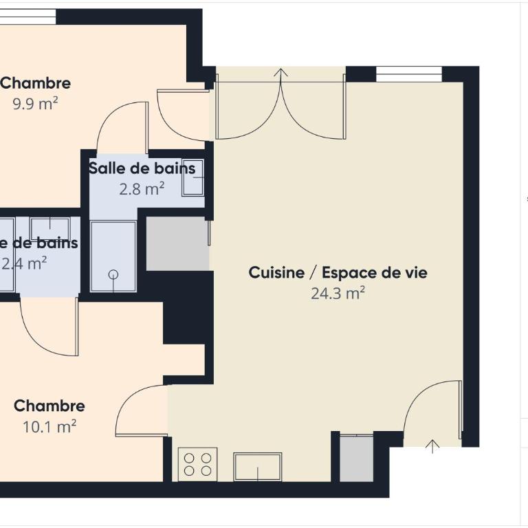 Le Snap - appartement pour 6 -piscine commune - Appartement - 32