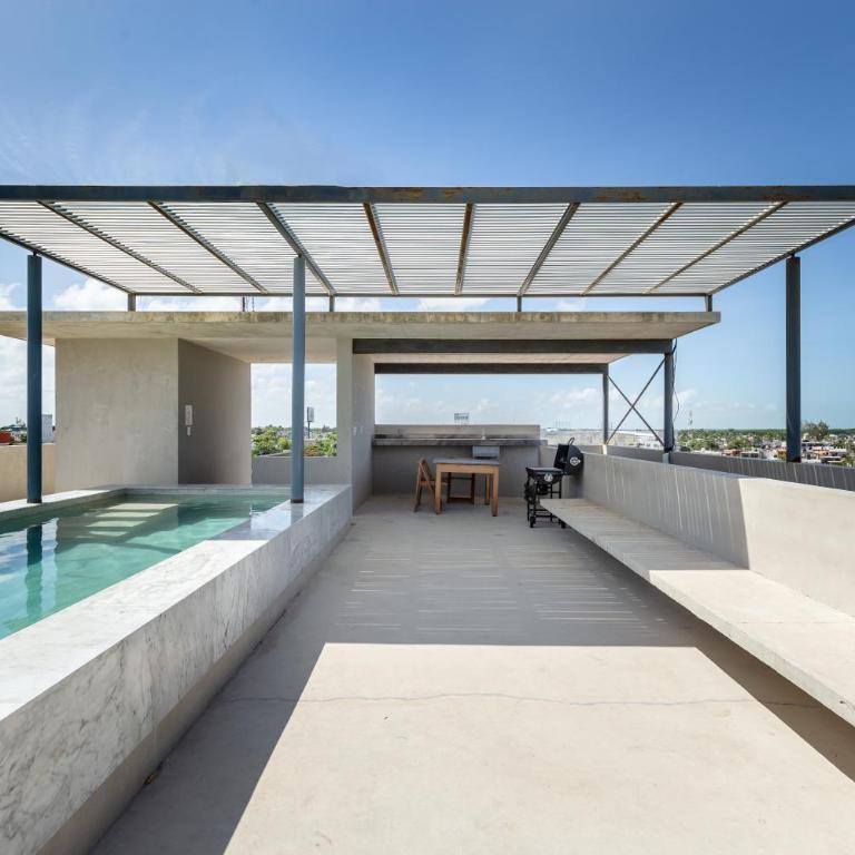 Urban Loft w Rooftop Pool in Donceles - Estudio Deluxe con cama grande - 16