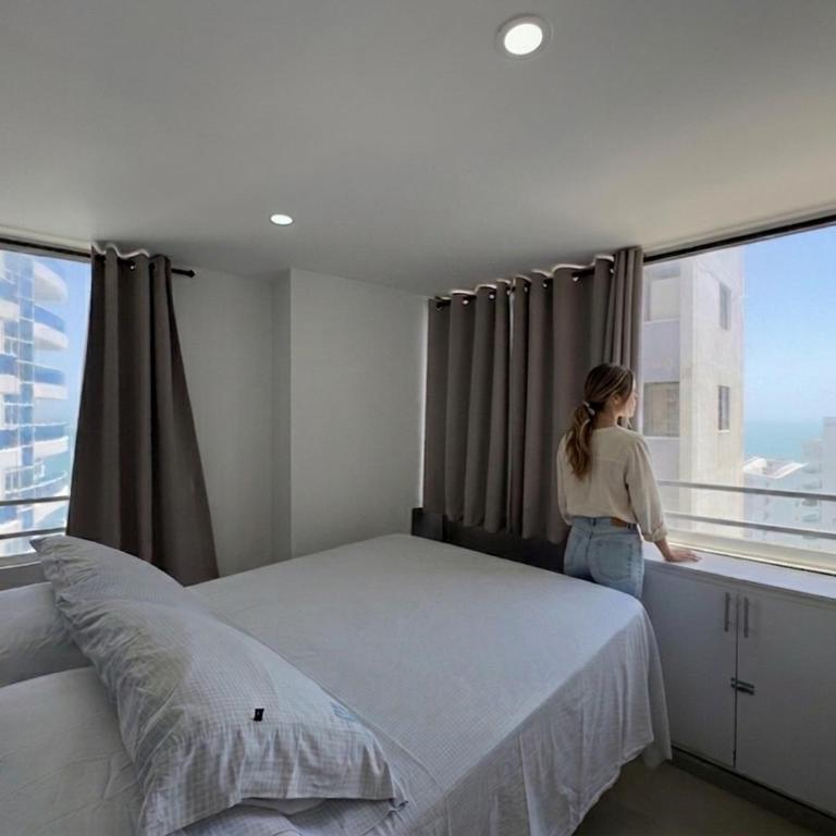 Relajante Vista al Mar, ApartaEstudio Piso Alto, Laguito-Bocagrande, A pocos pasos de la Playa Cerca hotel Dann - One-Bedroom Apartment - 26