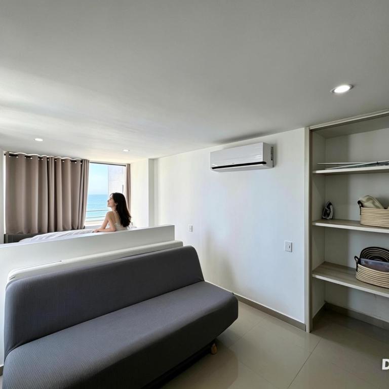 Relajante Vista al Mar, ApartaEstudio Piso Alto, Laguito-Bocagrande, A pocos pasos de la Playa Cerca hotel Dann - One-Bedroom Apartment - 11