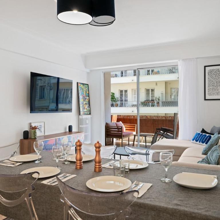 110 m2 Family, 3 bedrooms AC and Terrace Beach 8 min away - Appartement 3 Chambres avec Balcon - 5