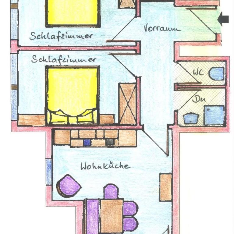 Appartementhaus Sonne - Appartement 2 Chambres avec Balcon - 18