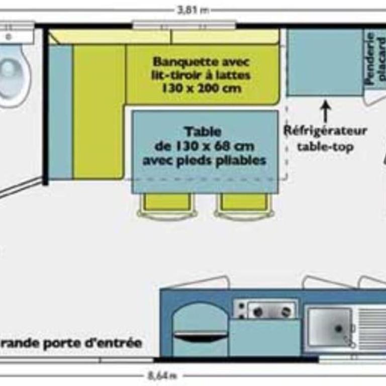Camping les Lauriers Roses - Mobil home Mougins – 4 pers 2 ch. 25m² Vue Mer - Climatisation - 2