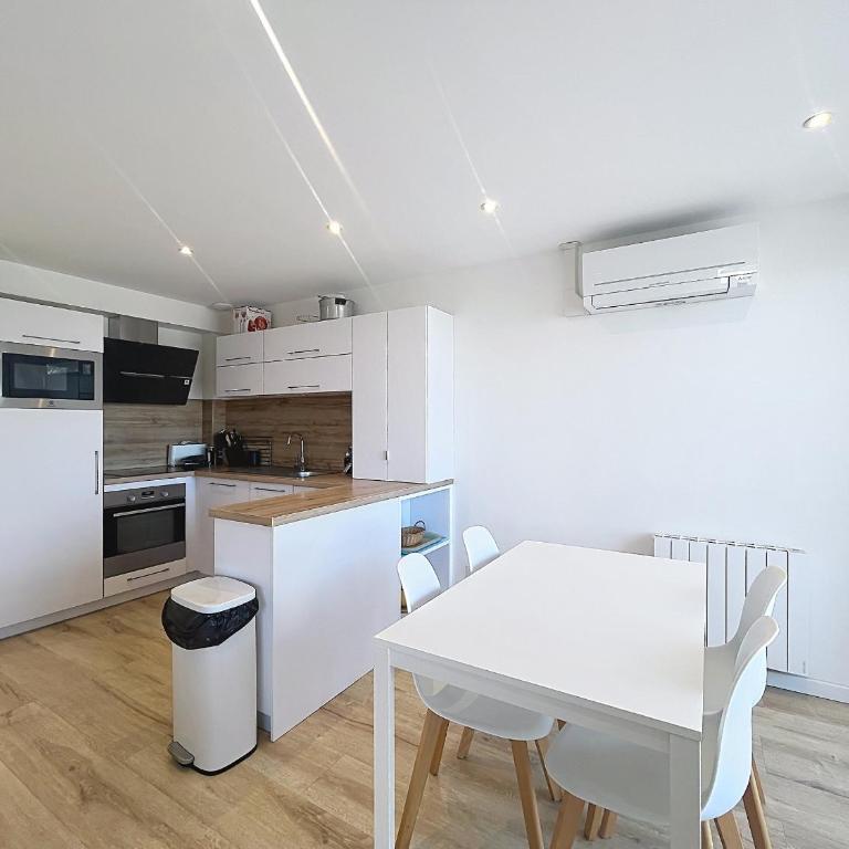 Palavas: Appart rénové F3 climatisé avec parking, 1ère ligne, accès plage, idéal pour 4 pers. - Appartement 2 Chambres - 9