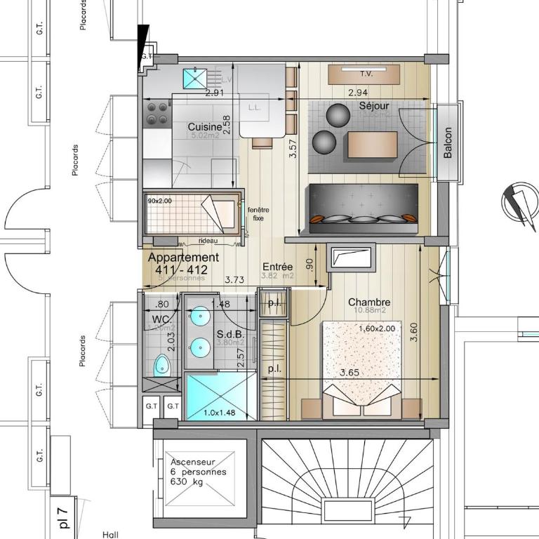Appartement rénové, vue Bellevarde - 4 pers. - FR-1-518-198 - Appartamento - 15
