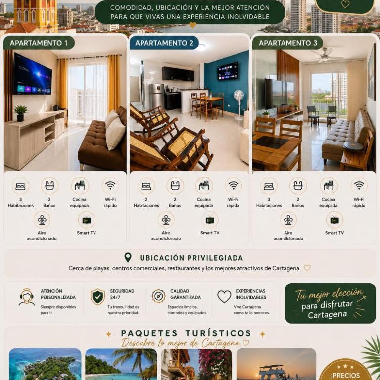 Apartamento De lujo 3Rooms AC Con vista a laguna y mar - Three-Bedroom Apartment with Sea View - 3
