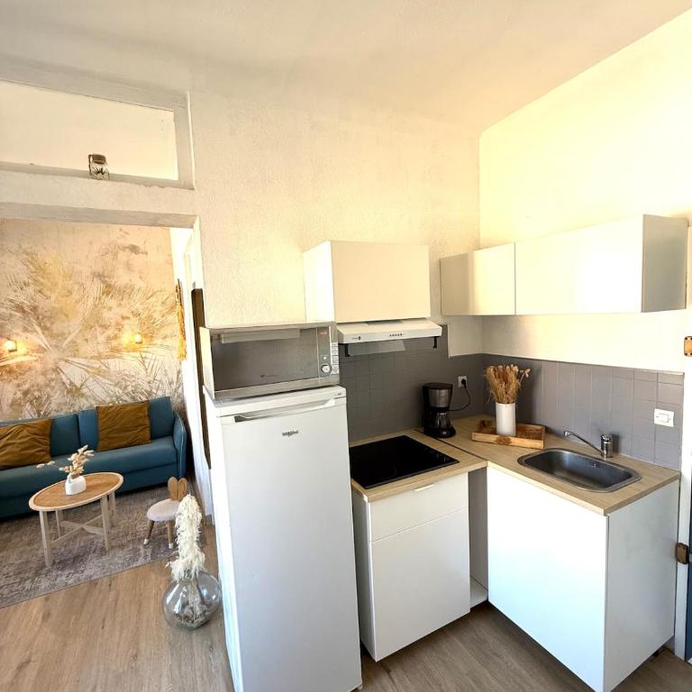 Appartement bord de mer tout équipé 4 personnes ,1 lit double et 1 lit superposé, accès direct plage, climatisation, parking privé gratuit - Appartement 2 Chambres - 9