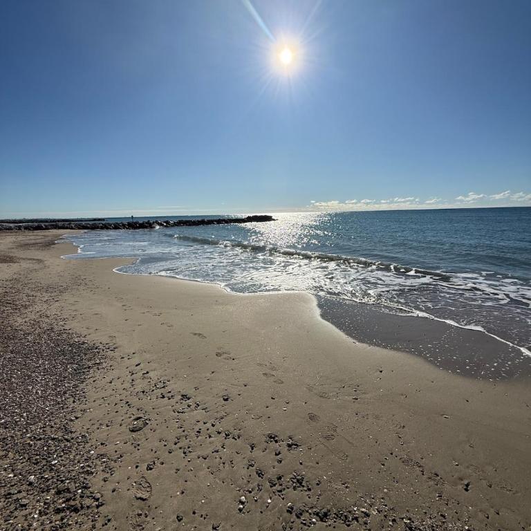 Appartement bord de mer tout équipé 4 personnes ,1 lit double et 1 lit superposé, accès direct plage, climatisation, parking privé gratuit - Appartement 2 Chambres - 1