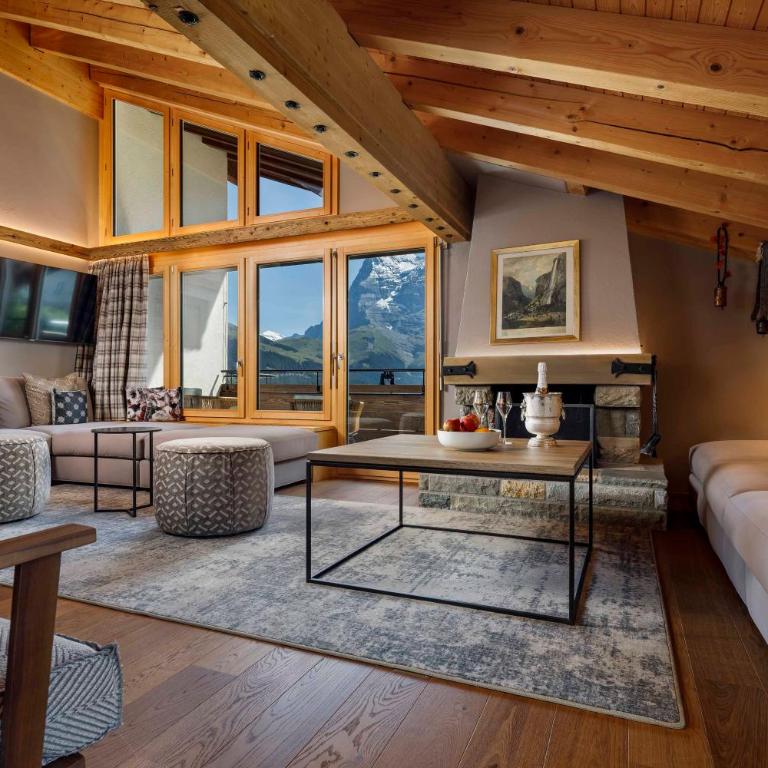 Eiger Mürren Swiss Quality Hotel - Unique Suite with 3 Bedrooms and Eiger mountain view - 11
