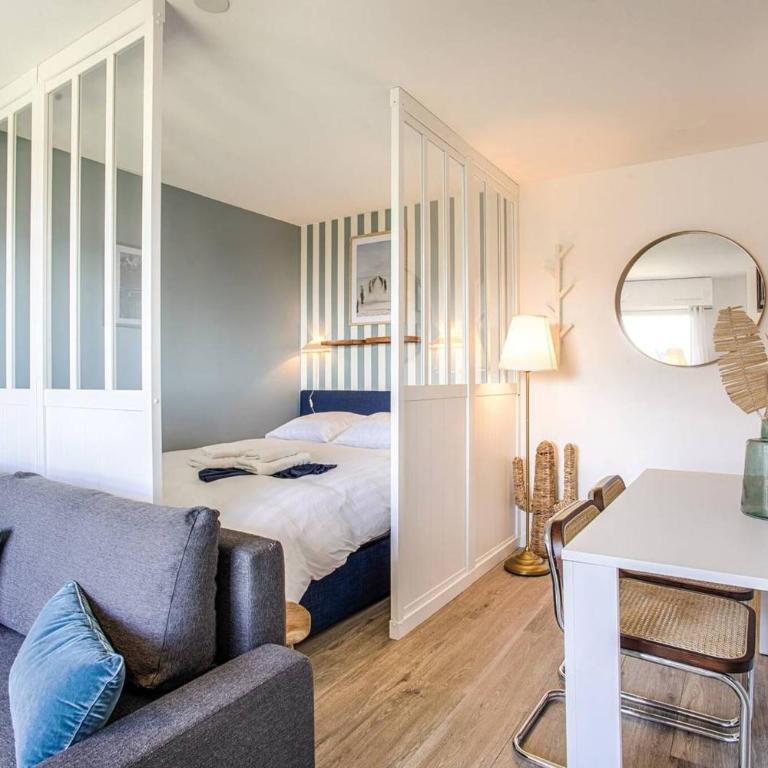 studio, les marines, cabourg, vue et acces plage - Monolocale con Balcone - 3