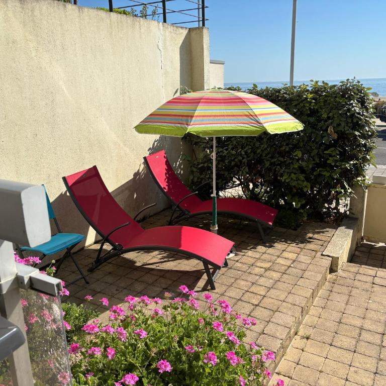 Face mer devant la plage des libraires terrasse Parking - One-Bedroom Apartment - 9