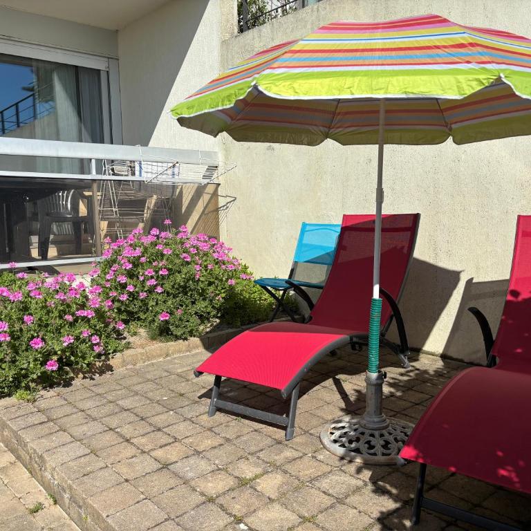 Face mer devant la plage des libraires terrasse Parking - One-Bedroom Apartment - 12