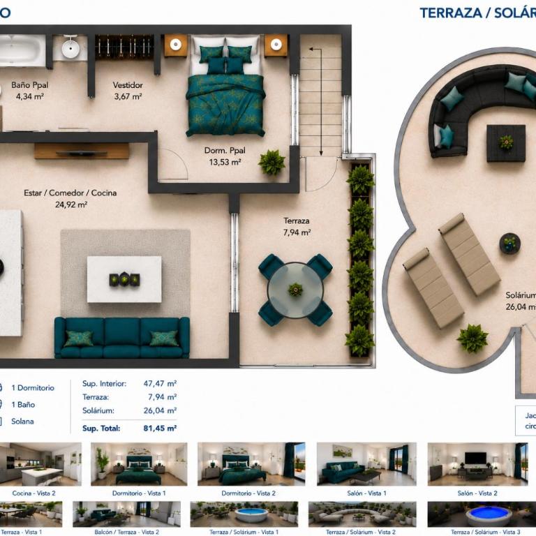 Ático de Lujo con Jacuzzi Privado en Azotea Vistas - Appartement 1 Chambre - 4