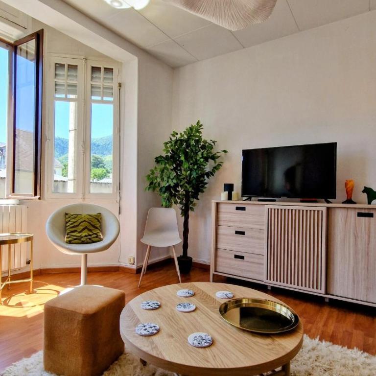Appartement T2 cosy vue montagne, proches Adour, thermes à 5 min, centre ville 3 min, 1er étage - Apartment mit 1 Schlafzimmer - 18