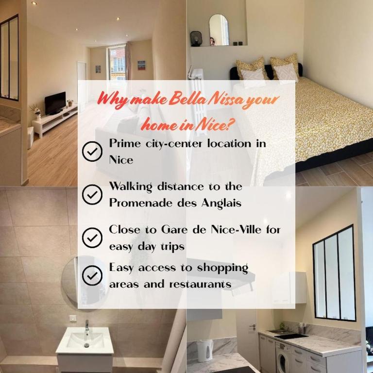 Le Bella Nissa - Centre Ville - Proche Plage et Gare - Appartement 1 Chambre - 6