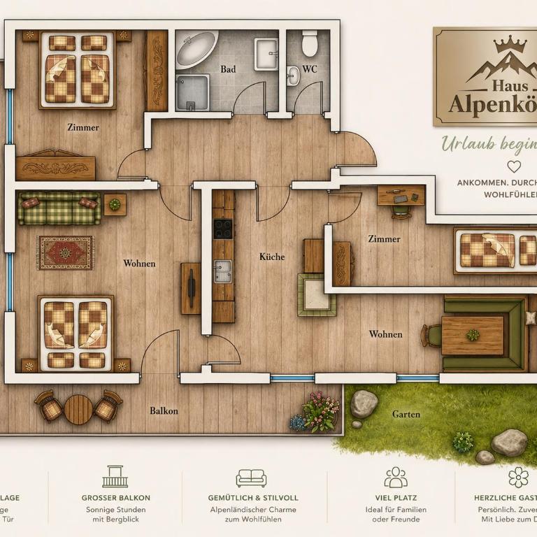 Haus Alpenkönig Exclusive Apartments near Stubai Glacier - Apartment mit 3 Schlafzimmern und Balkon - 16