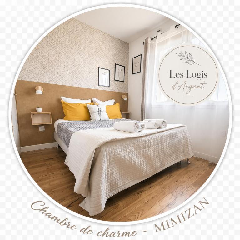 "Les Logis d'Argent Mimizan Chambre d'hôte qualité HOTEL avec WC, SDB, TV, Wifi, Option Petit Déjeuner , Parking - Chambre Double avec Salle de Bains Privative - 1
