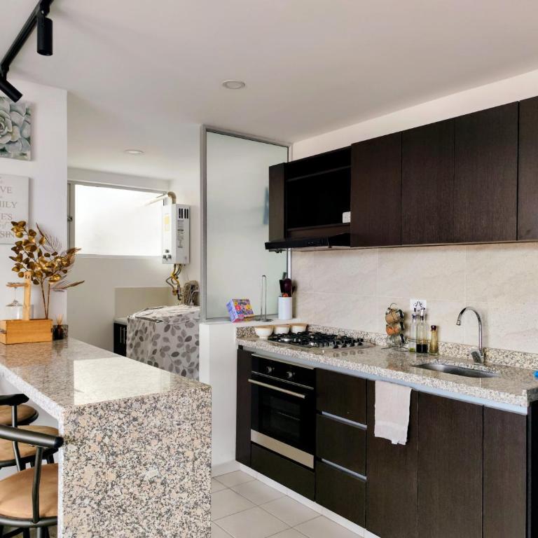 Apartamento Blue con chimenea al norte de Tunja y parqueadero gratis - Apartamento de 2 dormitorios - 2