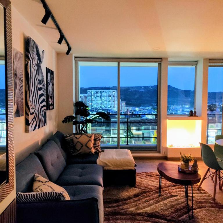 Apartamento Blue con chimenea al norte de Tunja y parqueadero gratis - Apartamento de 2 dormitorios - 11