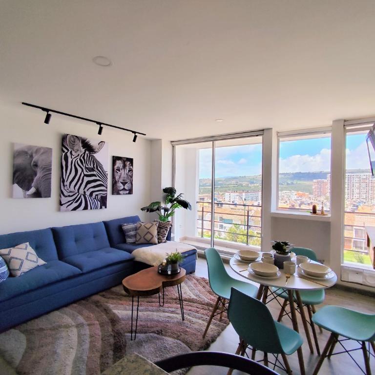 Apartamento Blue con chimenea al norte de Tunja y parqueadero gratis - Apartamento de 2 dormitorios - 22