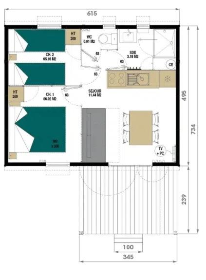 Camping 4 étoiles - Piscine - ccbga0g - Chalet - 23
