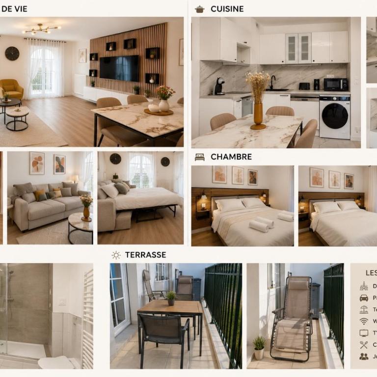 Disneyland Paris 5 Min Air Conditioning Free Parking RER A Paris - Apartment mit 2 Schlafzimmern - 6