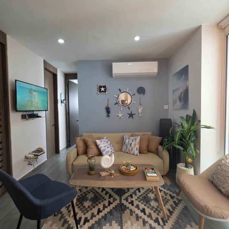 Cartagena Centro de Convenciones Hotel de las Americas con salida a playa 2BR Wifi - Two-Bedroom Apartment with Garden View - 2